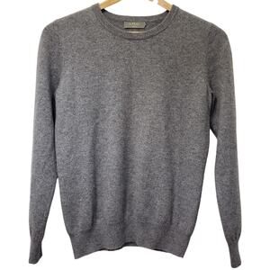 N. PEAL LONDON 100% Cashmere Crew Neck Sweater Women's Size Small Heather Gray